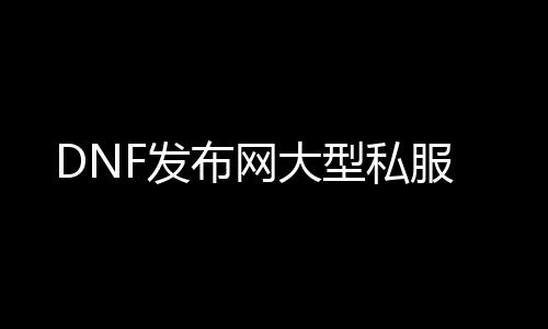 DNF发布网大型私服